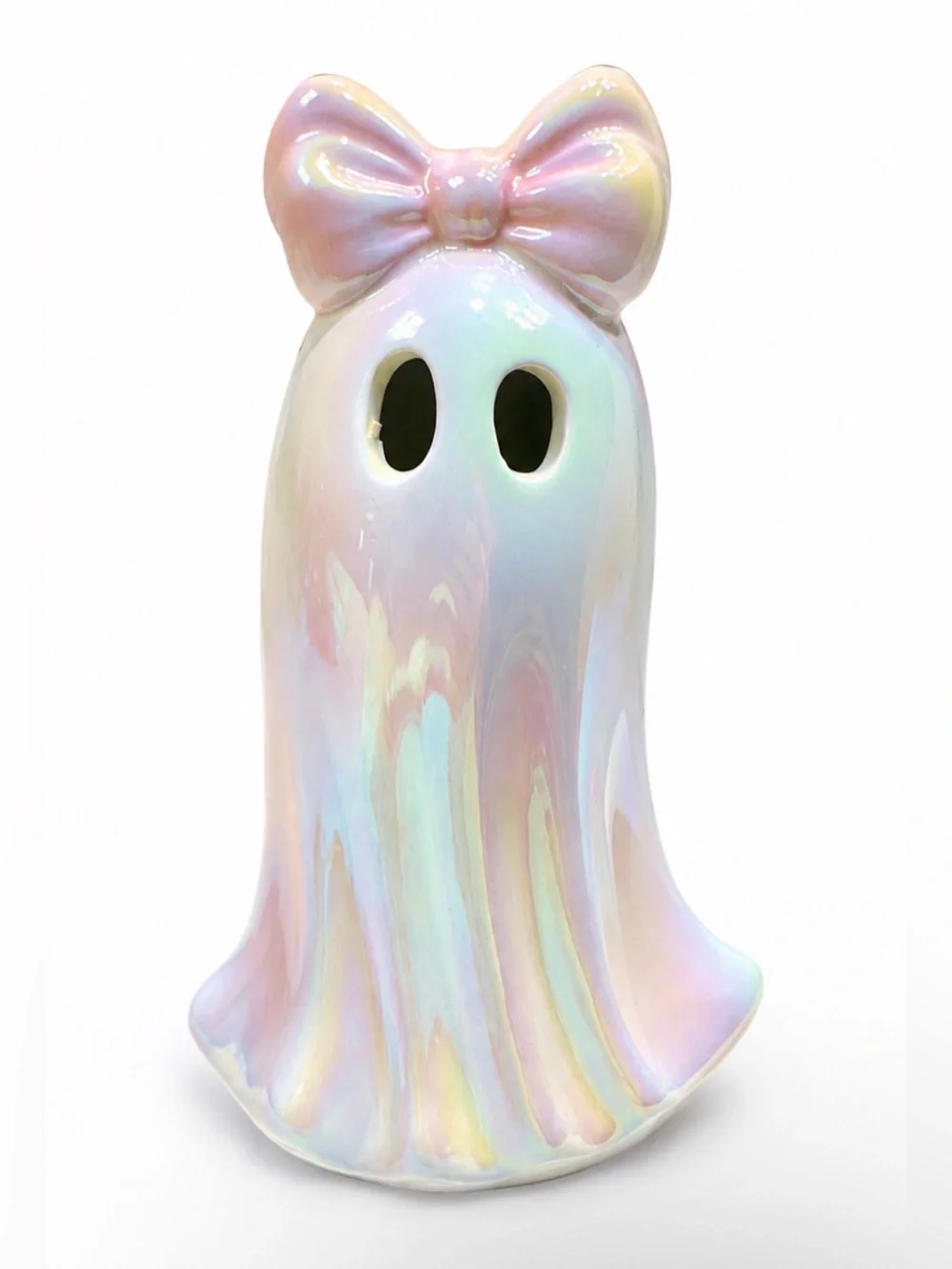 Light Up Pearlescent Ceramic Bow Ghost